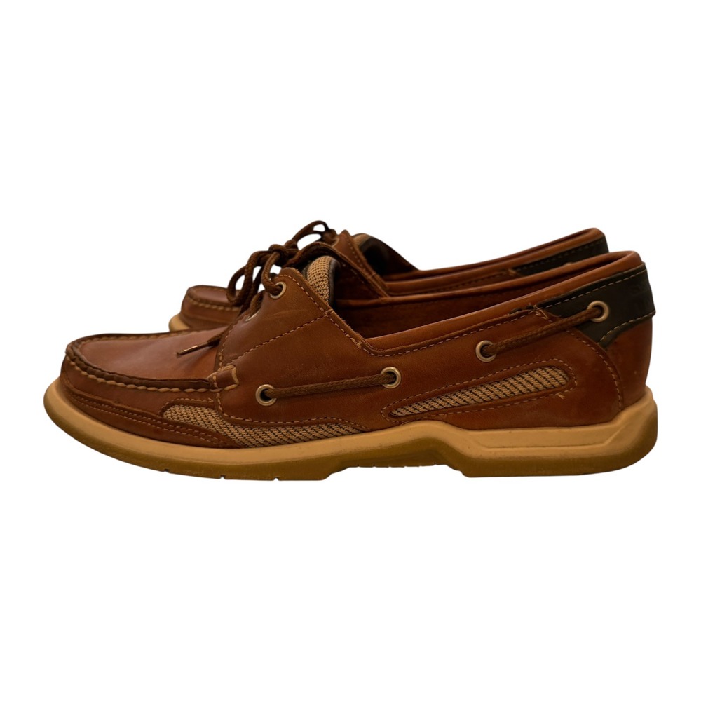 Vintage Sebago Clovehitch II Leather Boat Shoes Mens 9 N Narrow Brown USA Made